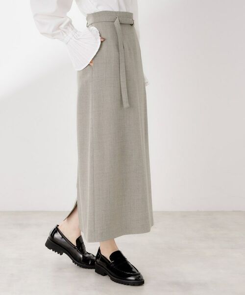 THE SHOP TK / ザ ショップ ティーケー ロング・マキシ丈スカート | ベルト付ナロースカート【セットアップ可】/CAVIANシリーズ | 詳細6