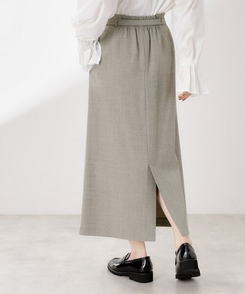 THE SHOP TK / ザ ショップ ティーケー ロング・マキシ丈スカート | ベルト付ナロースカート【セットアップ可】/CAVIANシリーズ | 詳細7