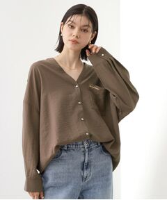 THE SHOP TK / ザ ショップ ティーケー シャツ・ブラウス | 刺繍ポケットオーバーシャツ【体型カバー/洗濯機OK】