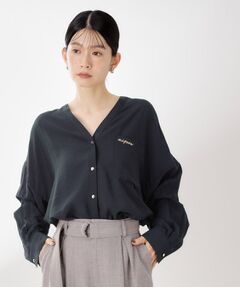 THE SHOP TK / ザ ショップ ティーケー シャツ・ブラウス | 刺繍ポケットオーバーシャツ【体型カバー/洗濯機OK】