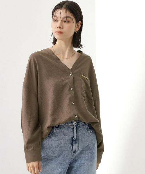 THE SHOP TK / ザ ショップ ティーケー シャツ・ブラウス | 刺繍ポケットオーバーシャツ【体型カバー/洗濯機OK】 | 詳細10