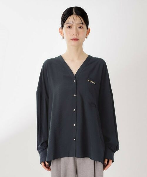 THE SHOP TK / ザ ショップ ティーケー シャツ・ブラウス | 刺繍ポケットオーバーシャツ【体型カバー/洗濯機OK】 | 詳細13