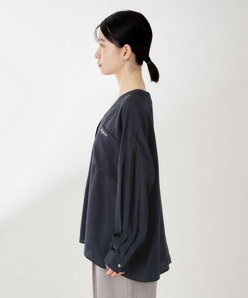 THE SHOP TK / ザ ショップ ティーケー シャツ・ブラウス | 刺繍ポケットオーバーシャツ【体型カバー/洗濯機OK】 | 詳細14