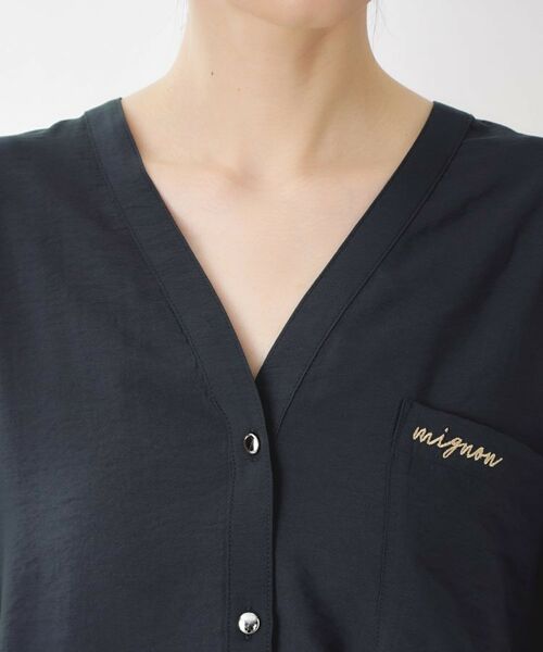 THE SHOP TK / ザ ショップ ティーケー シャツ・ブラウス | 刺繍ポケットオーバーシャツ【体型カバー/洗濯機OK】 | 詳細16