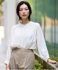 THE SHOP TK / ザ ショップ ティーケー シャツ・ブラウス | ヴィンテージサテンギャザーシャツ