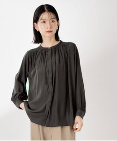 THE SHOP TK / ザ ショップ ティーケー シャツ・ブラウス | ヴィンテージサテンギャザーシャツ