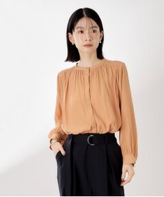 THE SHOP TK / ザ ショップ ティーケー シャツ・ブラウス | ヴィンテージサテンギャザーシャツ