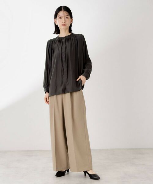 THE SHOP TK / ザ ショップ ティーケー シャツ・ブラウス | ヴィンテージサテンギャザーシャツ | 詳細10