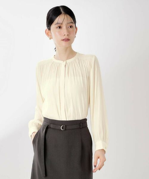 THE SHOP TK / ザ ショップ ティーケー シャツ・ブラウス | ヴィンテージサテンギャザーシャツ | 詳細3