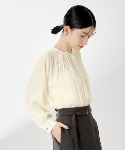 THE SHOP TK / ザ ショップ ティーケー シャツ・ブラウス | ヴィンテージサテンギャザーシャツ | 詳細4