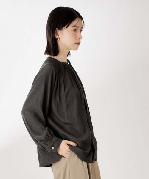 THE SHOP TK / ザ ショップ ティーケー シャツ・ブラウス | ヴィンテージサテンギャザーシャツ | 詳細8