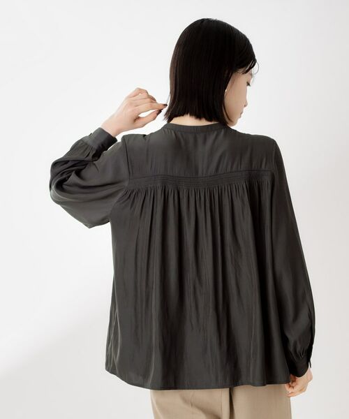 THE SHOP TK / ザ ショップ ティーケー シャツ・ブラウス | ヴィンテージサテンギャザーシャツ | 詳細9