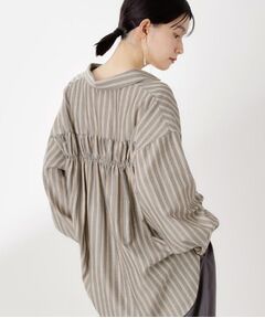 THE SHOP TK / ザ ショップ ティーケー シャツ・ブラウス | 【後ろ姿もサマになる】ストライプ バックシャーリングシャツ/体型カバー/洗える