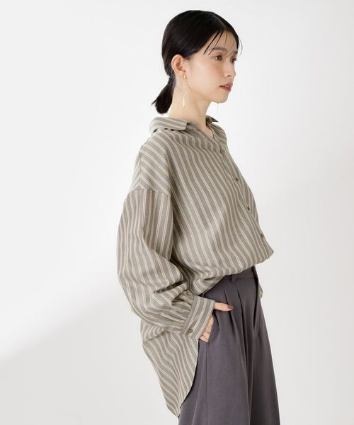 THE SHOP TK / ザ ショップ ティーケー シャツ・ブラウス | 【後ろ姿もサマになる】ストライプ バックシャーリングシャツ/体型カバー/洗える | 詳細11