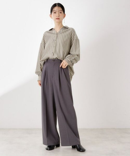 THE SHOP TK / ザ ショップ ティーケー シャツ・ブラウス | 【後ろ姿もサマになる】ストライプ バックシャーリングシャツ/体型カバー/洗える | 詳細12