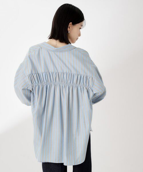 THE SHOP TK / ザ ショップ ティーケー シャツ・ブラウス | 【後ろ姿もサマになる】ストライプ バックシャーリングシャツ/体型カバー/洗える | 詳細16