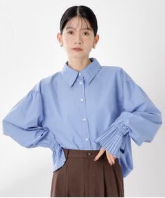 THE SHOP TK / ザ ショップ ティーケー シャツ・ブラウス | 袖プリーツ&バックシャーリングシャツ【体型カバー/洗える】