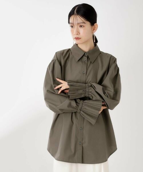 THE SHOP TK / ザ ショップ ティーケー シャツ・ブラウス | 袖プリーツ&バックシャーリングシャツ【体型カバー/洗える】 | 詳細13