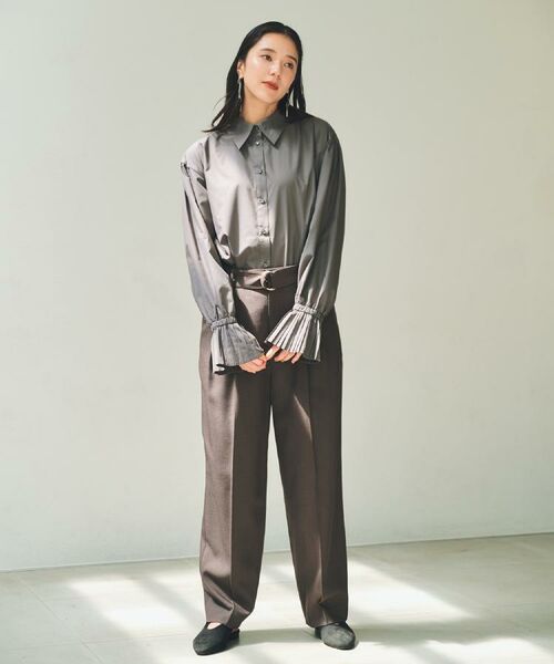 THE SHOP TK / ザ ショップ ティーケー シャツ・ブラウス | 袖プリーツ&バックシャーリングシャツ【体型カバー/洗える】 | 詳細5