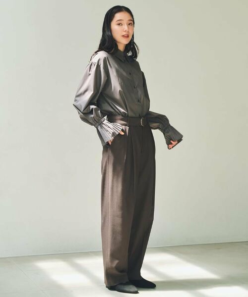 THE SHOP TK / ザ ショップ ティーケー シャツ・ブラウス | 袖プリーツ&バックシャーリングシャツ【体型カバー/洗える】 | 詳細6