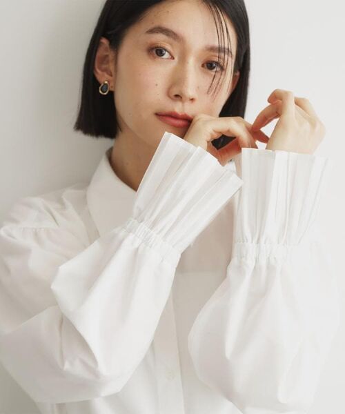 THE SHOP TK / ザ ショップ ティーケー シャツ・ブラウス | 袖プリーツ&バックシャーリングシャツ【体型カバー/洗える】 | 詳細7