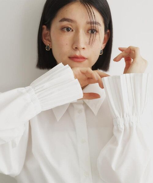 THE SHOP TK / ザ ショップ ティーケー シャツ・ブラウス | 袖プリーツ&バックシャーリングシャツ【体型カバー/洗える】 | 詳細8