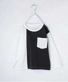 THE SHOP TK / ザ ショップ ティーケー Tシャツ | 【110-160/洗濯機OK】切り替え長袖Tシャツ
