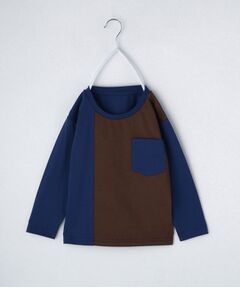 THE SHOP TK / ザ ショップ ティーケー Tシャツ | 【110-160/洗濯機OK】切り替え長袖Tシャツ