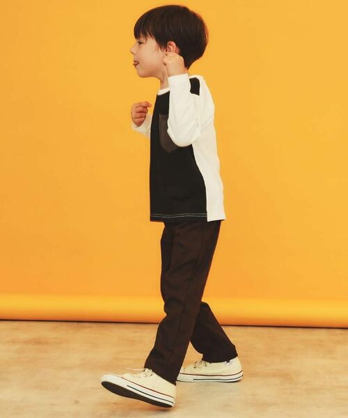 THE SHOP TK / ザ ショップ ティーケー Tシャツ | 【110-160/洗濯機OK】切り替え長袖Tシャツ | 詳細9