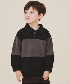 【110-160】バイカラーラガー裏毛プルオーバー