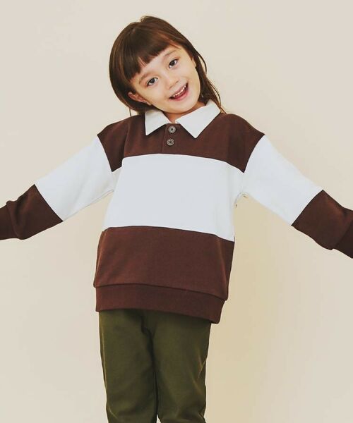 THE SHOP TK / ザ ショップ ティーケー カットソー | 【110-160】バイカラーラガー裏毛プルオーバー | 詳細2