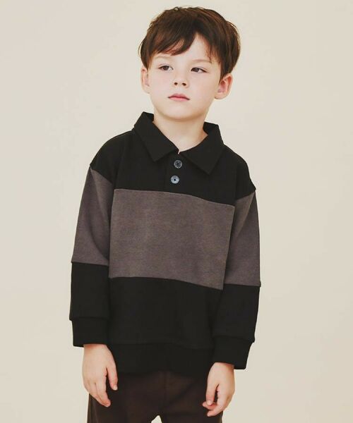 THE SHOP TK / ザ ショップ ティーケー カットソー | 【110-160】バイカラーラガー裏毛プルオーバー | 詳細6