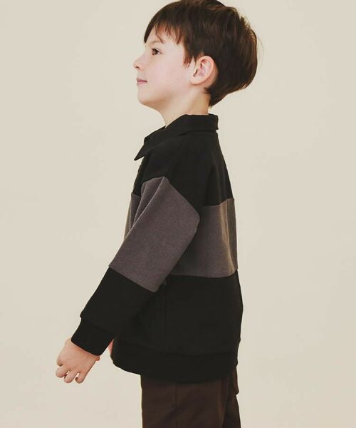 THE SHOP TK / ザ ショップ ティーケー カットソー | 【110-160】バイカラーラガー裏毛プルオーバー | 詳細7