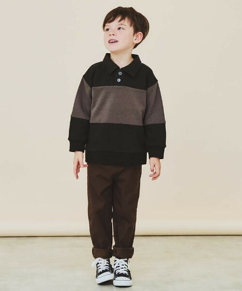 THE SHOP TK / ザ ショップ ティーケー カットソー | 【110-160】バイカラーラガー裏毛プルオーバー | 詳細8