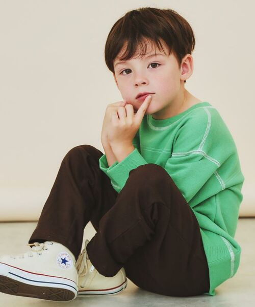 THE SHOP TK / ザ ショップ ティーケー パンツ | 【110－160/裏起毛】あったかのびーるストレートパンツ/洗濯機OK | 詳細14