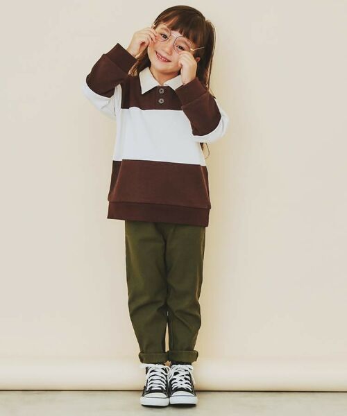 THE SHOP TK / ザ ショップ ティーケー パンツ | 【110－160/裏起毛】あったかのびーるストレートパンツ/洗濯機OK | 詳細2