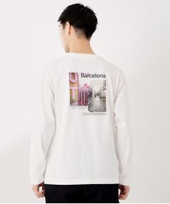 THE SHOP TK / ザ ショップ ティーケー Tシャツ | フォトグラフプリント長袖Tシャツ【洗濯機OK】