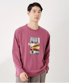 THE SHOP TK / ザ ショップ ティーケー Tシャツ | フォトグラフプリント長袖Tシャツ【洗濯機OK】