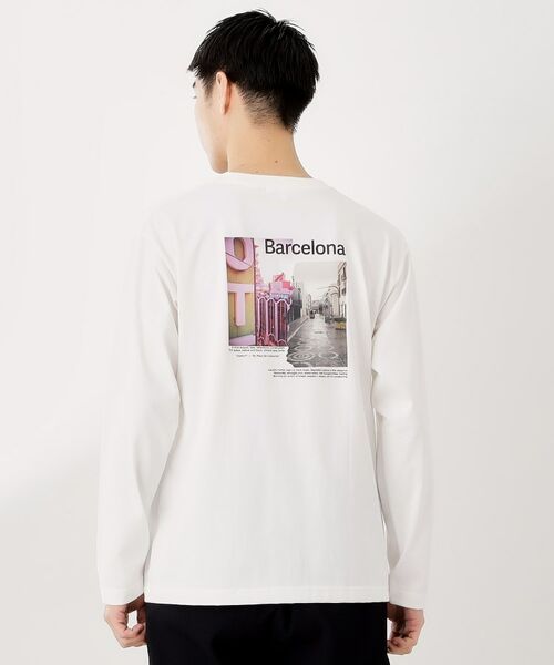 THE SHOP TK/ザ ショップ ティーケー フォトグラフプリント長袖Tシャツ【洗濯機OK】 オフホワイト(003) 02(M) THE SHOP TK/ザ ショップ ティーケー フォトグラフプリント長袖Tシャツ【洗濯機OK】 オフホワイト(003) 02(M)