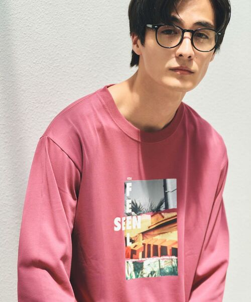 THE SHOP TK / ザ ショップ ティーケー Tシャツ | フォトグラフプリント長袖Tシャツ【洗濯機OK】 | 詳細5
