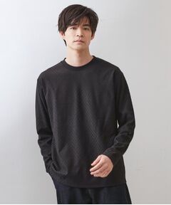 THE SHOP TK / ザ ショップ ティーケー カットソー | リンクスジャカード長袖Tシャツ【サスティナブル素材使用/洗濯機OK】