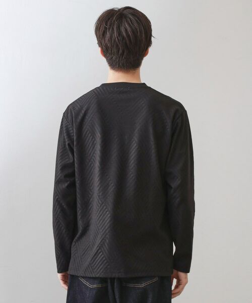 THE SHOP TK / ザ ショップ ティーケー カットソー | リンクスジャカード長袖Tシャツ【サスティナブル素材使用/洗濯機OK】 | 詳細15