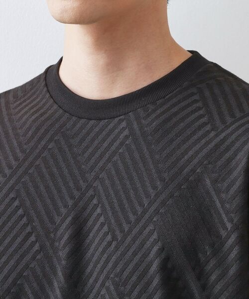 THE SHOP TK / ザ ショップ ティーケー カットソー | リンクスジャカード長袖Tシャツ【サスティナブル素材使用/洗濯機OK】 | 詳細16