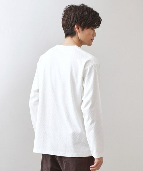 THE SHOP TK / ザ ショップ ティーケー カットソー | リンクスジャカード長袖Tシャツ【サスティナブル素材使用/洗濯機OK】 | 詳細2