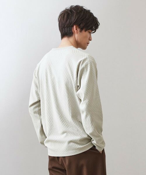 THE SHOP TK / ザ ショップ ティーケー カットソー | リンクスジャカード長袖Tシャツ【サスティナブル素材使用/洗濯機OK】 | 詳細6