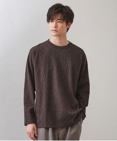 THE SHOP TK / ザ ショップ ティーケー カットソー | リンクスジオメトリック長袖Tシャツ【サスティナブル素材使用/洗濯機OK】