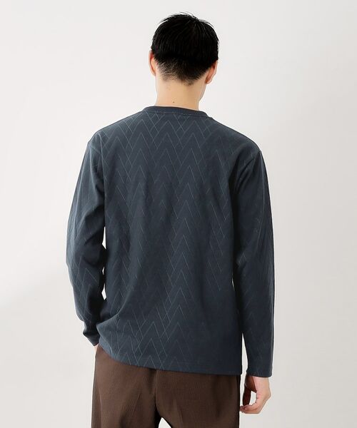 THE SHOP TK / ザ ショップ ティーケー カットソー | リンクスジオメトリック長袖Tシャツ【サスティナブル素材使用/洗濯機OK】 | 詳細10