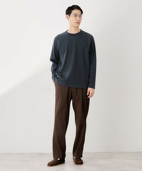 THE SHOP TK / ザ ショップ ティーケー カットソー | リンクスジオメトリック長袖Tシャツ【サスティナブル素材使用/洗濯機OK】 | 詳細11