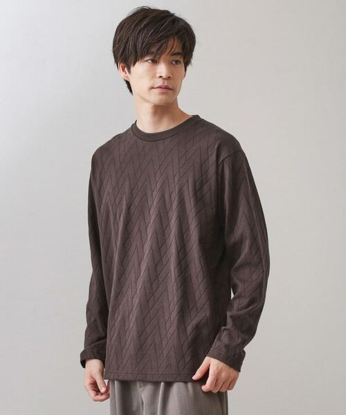 THE SHOP TK / ザ ショップ ティーケー カットソー | リンクスジオメトリック長袖Tシャツ【サスティナブル素材使用/洗濯機OK】 | 詳細13