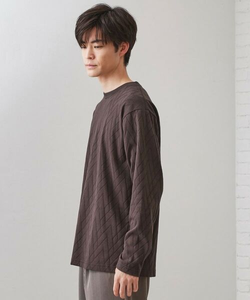 THE SHOP TK / ザ ショップ ティーケー カットソー | リンクスジオメトリック長袖Tシャツ【サスティナブル素材使用/洗濯機OK】 | 詳細14